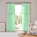 Cortina painel com barra bourdon em linho verde-menta