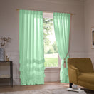 Cortina em linho verde-menta com folhos - Waterfall
