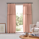 Cortina painel com barra bourdon sob medida em linho rosa