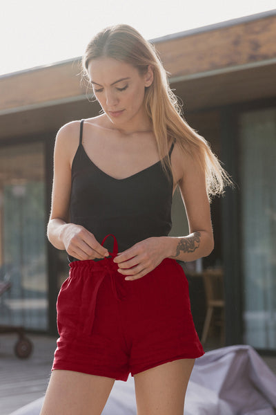 Short en lin doux « Luana » Bordeaux 
