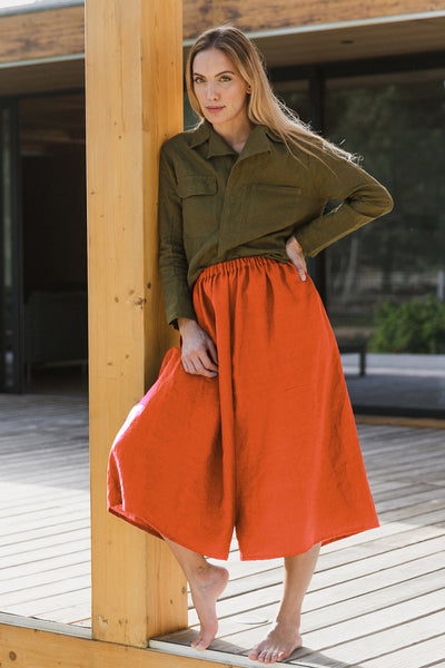 Pantalon en lin style Tokyo Corail 