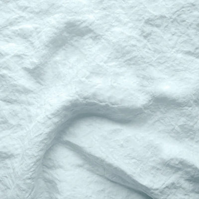 Swatch pour chemin de table en lin point bourdon bleu glacier