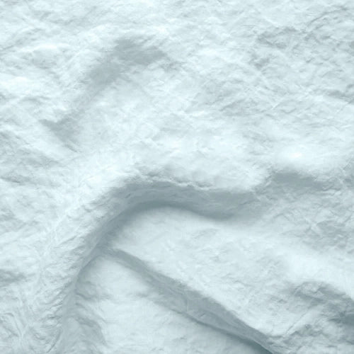 Swatch pour chemin de table en lin point bourdon bleu glacier