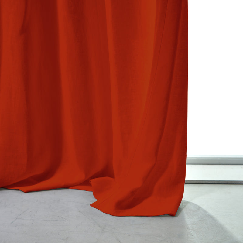 Rideau non doublé en lin sur mesure Corail