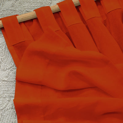 Rideau non doublé en lin sur mesure Corail à pattes cachées