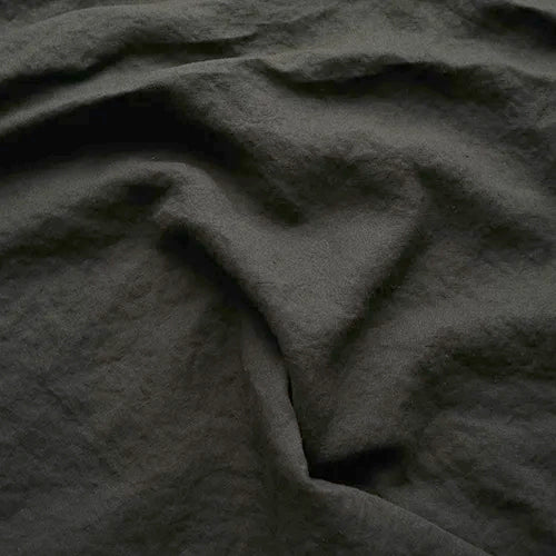 Swatch pour nappe "bourdon" ronde sur mesure en lin encre noire