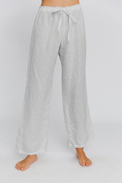 Pantalon de pyjama en lin lavé Gris Minéral #colour_gris-mineral