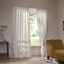 Cortina em linho cinza mineral com folhos - Waterfall