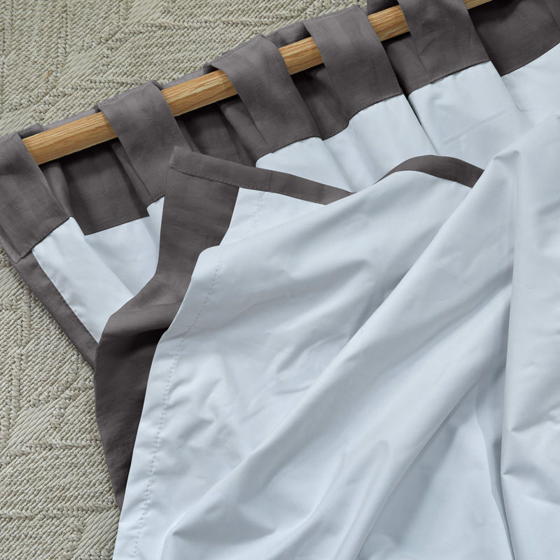 Rideau occultant en lin Gris Plomb sur mesure à pattes cachées