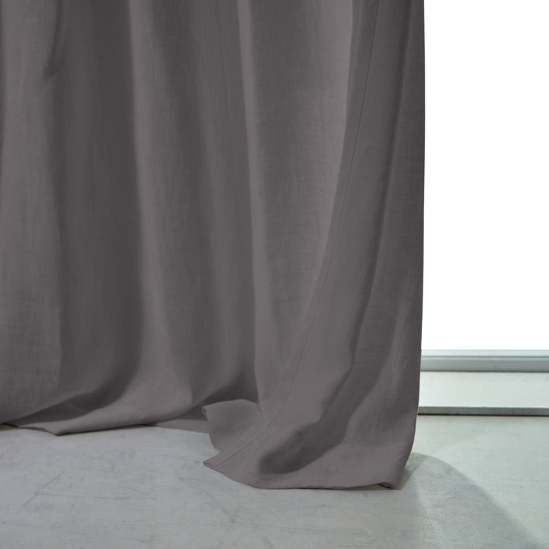 Rideau non doublé en lin sur mesure Gris Plomb