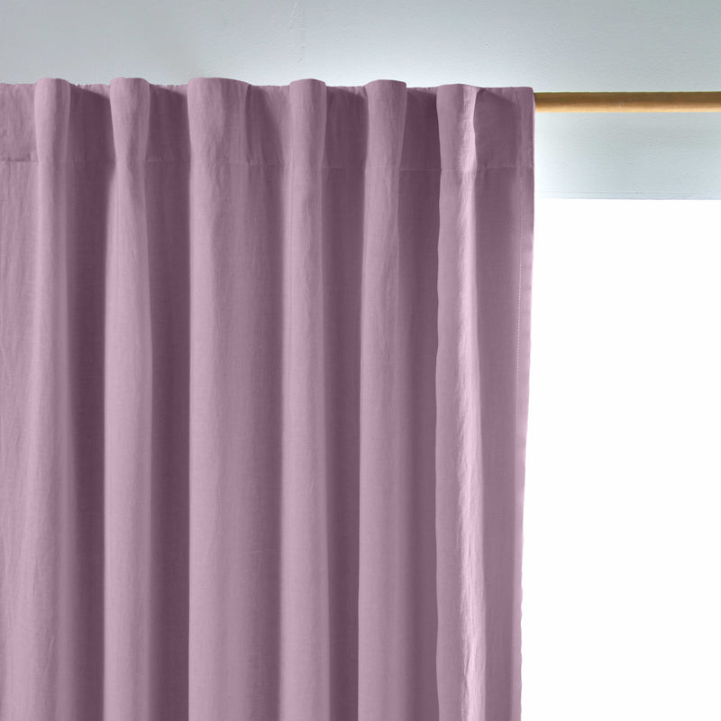 Rideau lin occultant sur mesure Lilas