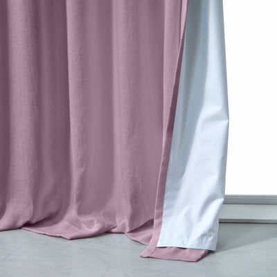 Rideau occultant en lin Lilas sur mesure
