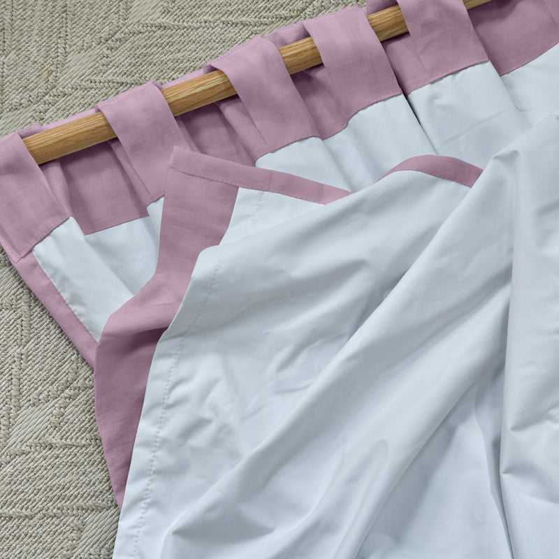 Rideau occultant en lin Lilas sur mesure à pattes cachées