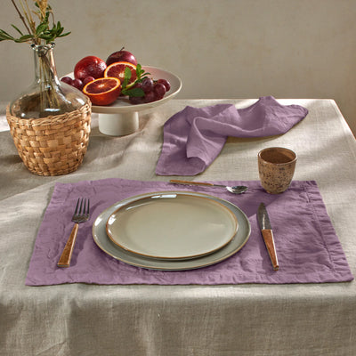 sets de table en lin lilas