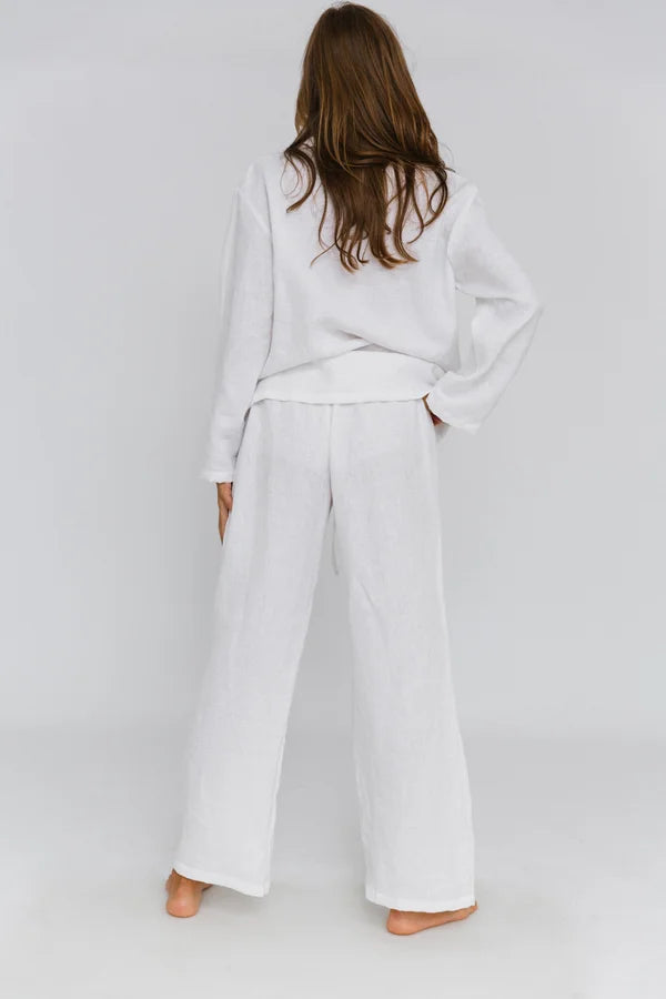 Pyjama en lin lavé Blanc 5 