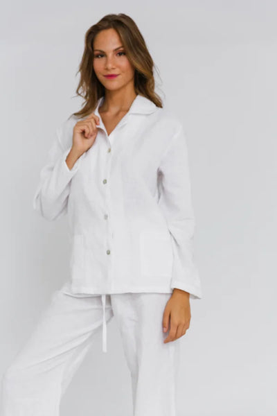 Ensemble de Pyjama en lin Blanc 8 #colour_blanc-optique