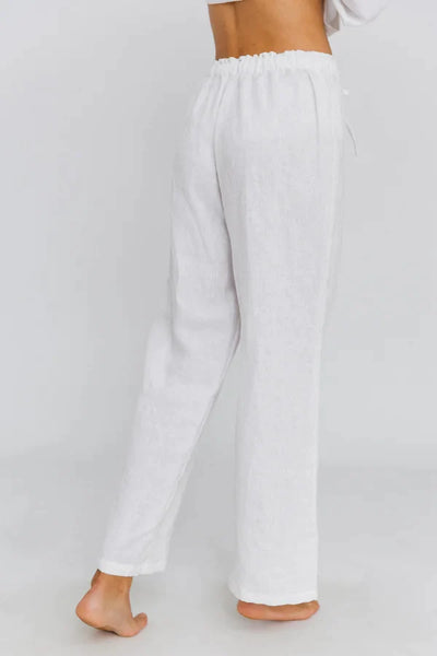 Pantalon de pyjama en lin Blanc 4 #colour_blanc-optique