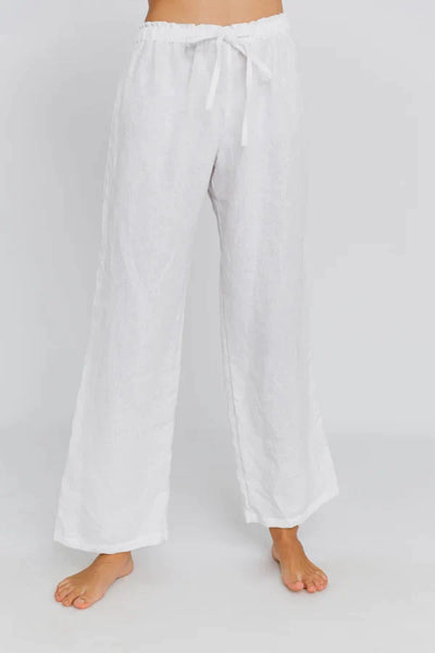 Pantalon de pyjama en lin lavé « Malú » Blanc Optique 11 #colour_blanc-optique 