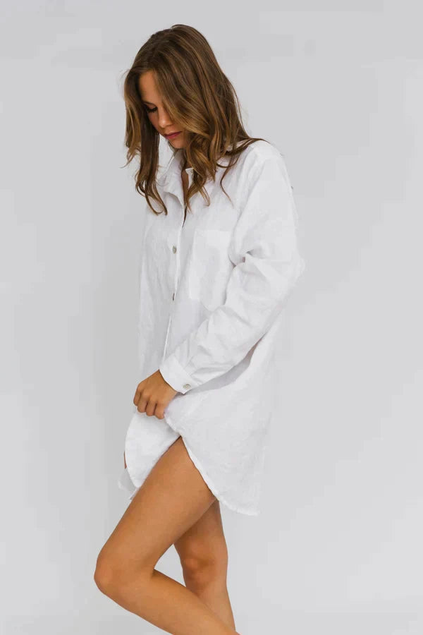 Chemise en lin "Eva" Blanc 6 