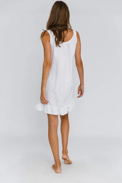 Robe de nuit « Ester » en lin lavé Blanc Optique 1 #colour_blanc-optique