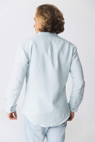 Chemise col mao en lin “Natanael” bleu-glacier 7 #colour_bleu-glacier