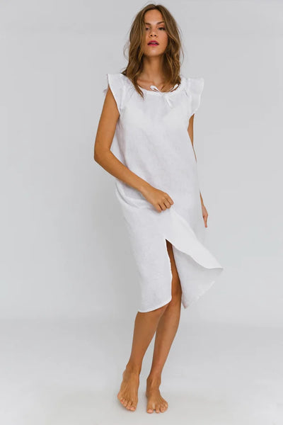 Robe de nuit en lin « Rosa » Blanc 12 #colour_blanc-optique