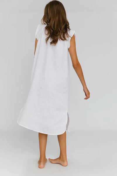 Robe de nuit « Rosa » en lin lavé Blanc 12 #colour_blanc-optique