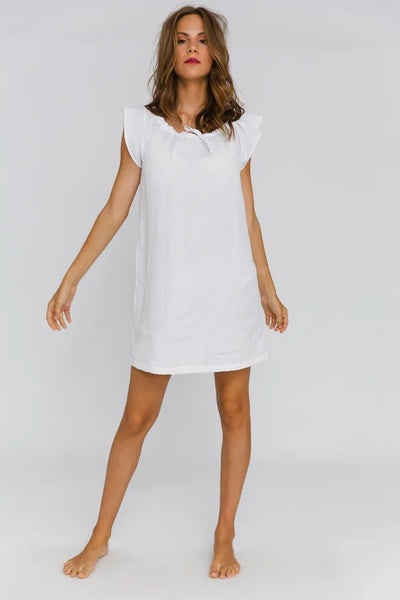 Chemise de nuit en lin « Jane » Blanc Optique 1 #colour_blanc-optique