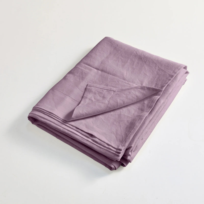 drap de dessus en lin ajouré Lilas