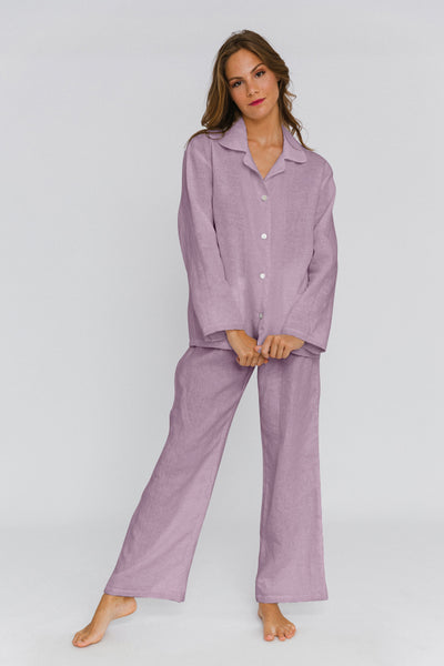 Pyjama en lin lavé femme Lilas #colour_lilas