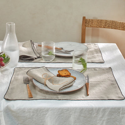sets de table crochetés en lin naturel
