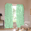 Cortina de linho com folhos verde-menta - Drops