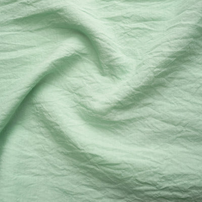 Rideau en lin bicolore à volant sure mesure vert menthe