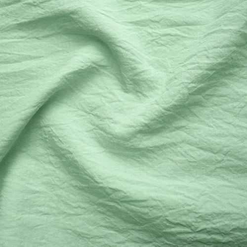 drap plat ajouré en lin lavé Vert Menthe