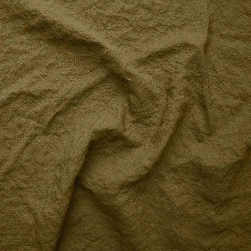 Swatch pour nappe sur mesure ovale en lin ajouré vert olive