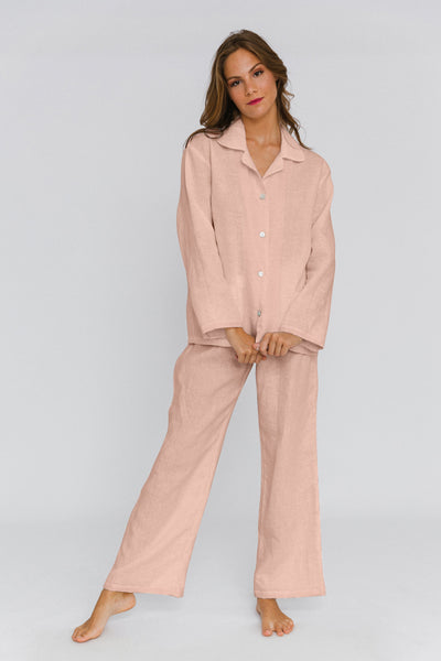Pyjama en lin lavé femme Vieux Rose #colour_vieux-rose