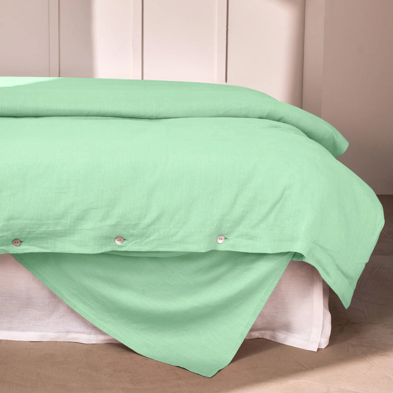 housse de couette 100% lin Vert Menthe