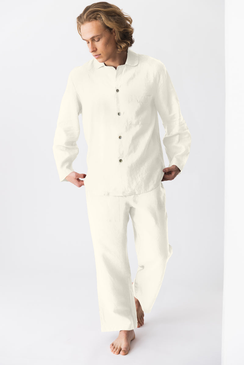 Pyjama en lin pour homme “Ronaldo” Ivoire 