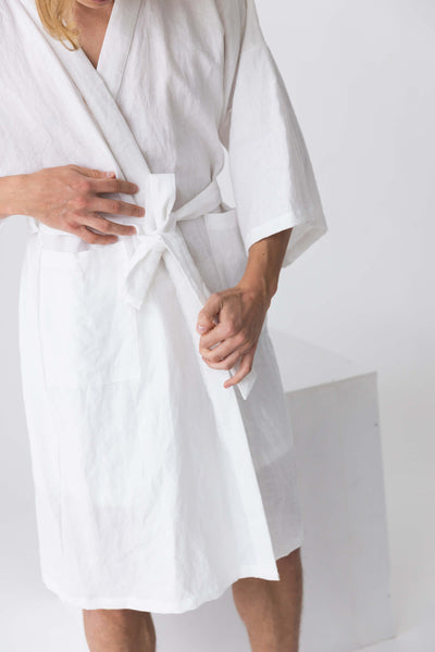 Kimono en lin lavé “Nelson” #colour_blanc-optique